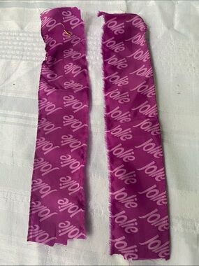 Jolie Magenta Logo Satin Scarf Strips
